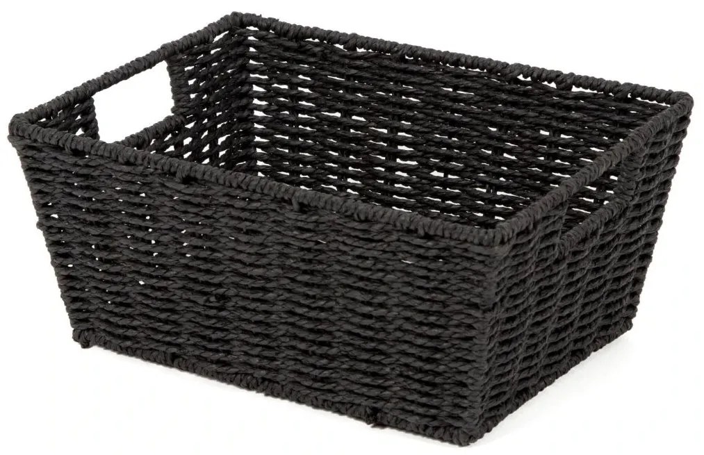 Compactor Ručne pletený košík ETNA, 31 x 24 x 14 cm, čierna