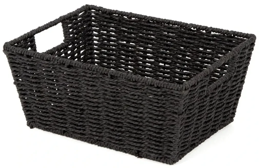 Compactor Ručne pletený košík ETNA, 31 x 24 x 14 cm, čierna