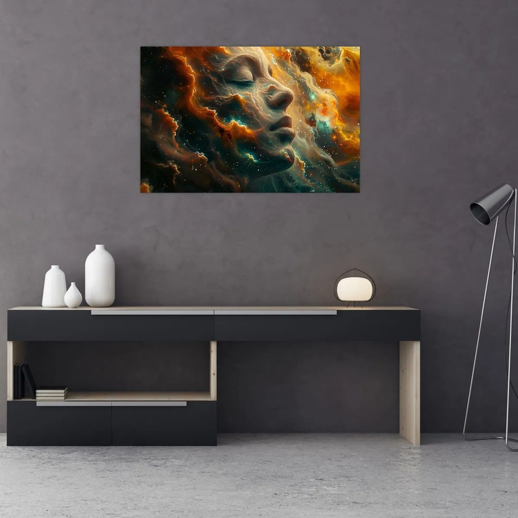 Obraz - Tvár vo vesmíre (90x60 cm)