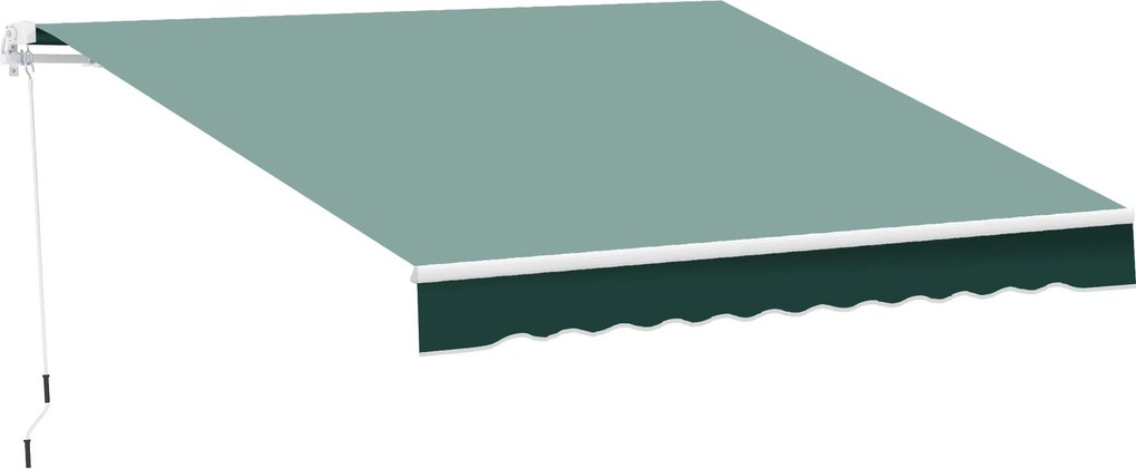 Outsunny Závesná Markíza 2.5x2m s Hliníkovým Rámom a Polyesterovou Tkaninou, 280 g/㎡, UV50+, Zelená | Aosom