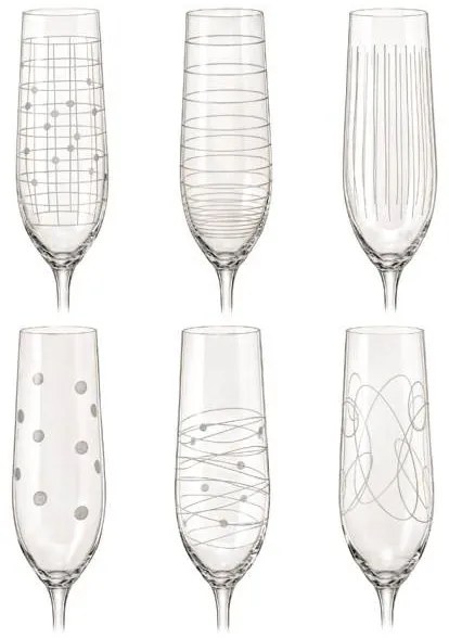 Crystalex Poháre na šumivé víno VIOLA ELEMENTS 190 ml, 6 ks