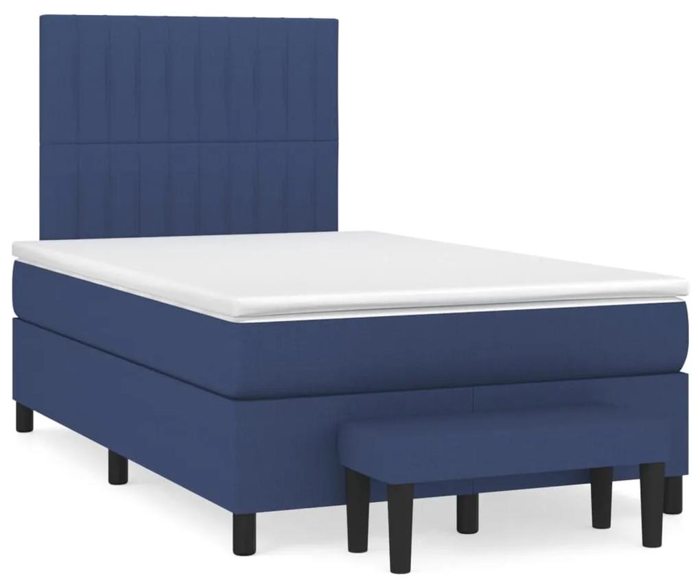 Boxspring posteľ s matracom modrá 120x190 cm látka 3270375