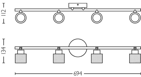 Philips - Bodové svietidlo NIALL 4xGU10/5W/230V čierna/mosadz