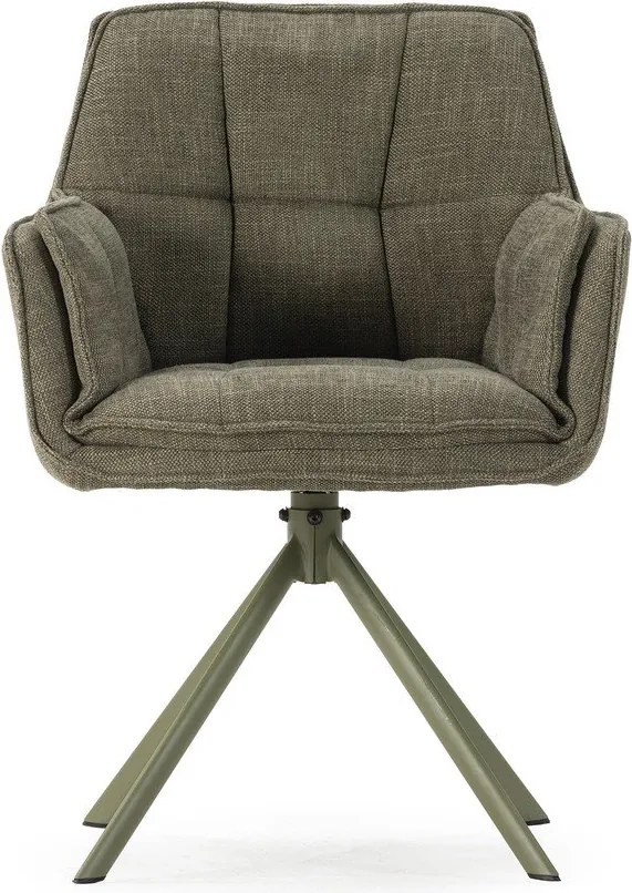 Zelené čalúnené jedálenské kreslá v súprave 2 ks Keiko – Marckeric