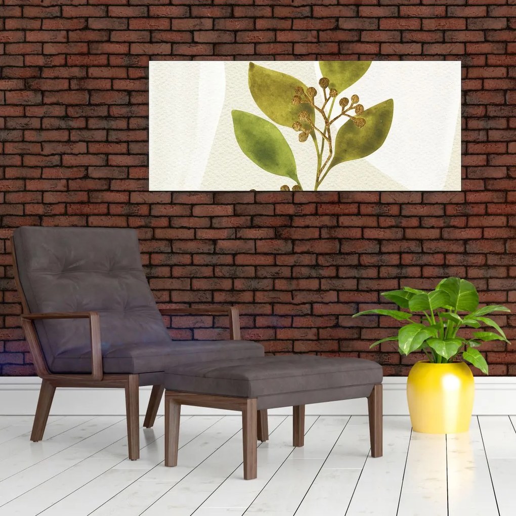 Obraz - Akvarelová vetvička N⁰1 (120x50 cm)