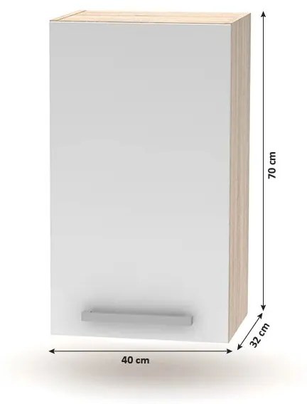 Kondela Horná skrinka, NOVA PLUS, NOPL-005-OH, biela/dub sonoma