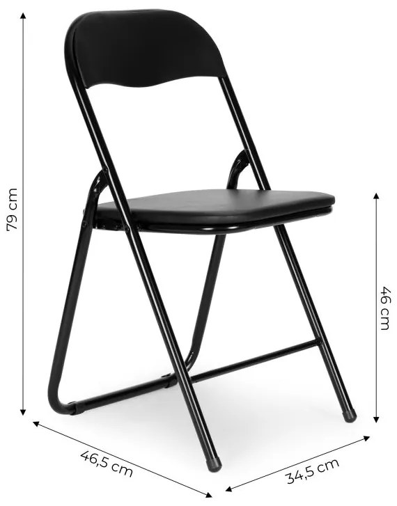 Skladacia konferenčná stolička Rosso, čierna