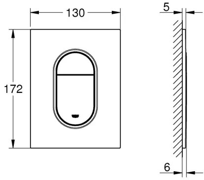 GROHE 37624GN0 - Ovládacie tlačidlo ARENA COSMOPOLITAN S 130 × 172 mm zlaté