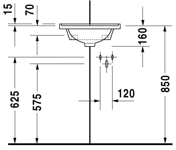 DURAVIT Starck 3 rohové závesné umývadielko s otvorom, s prepadom, 430 mm x 380 mm, 0752440000