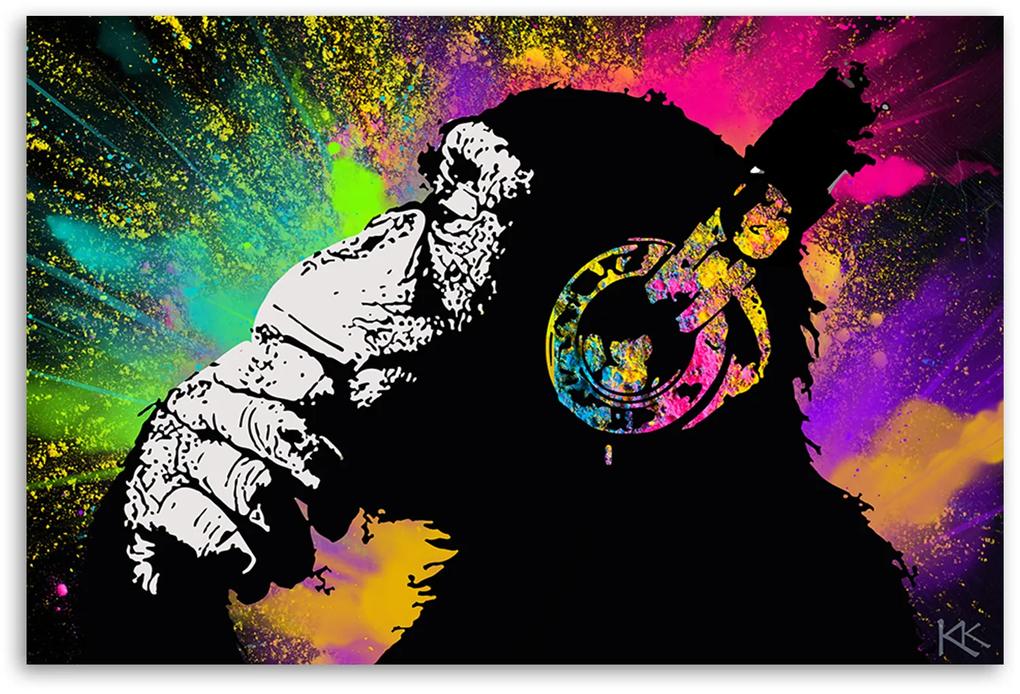 Gario Obraz na plátne Banksy farebná opica Rozmery: 60 x 40 cm