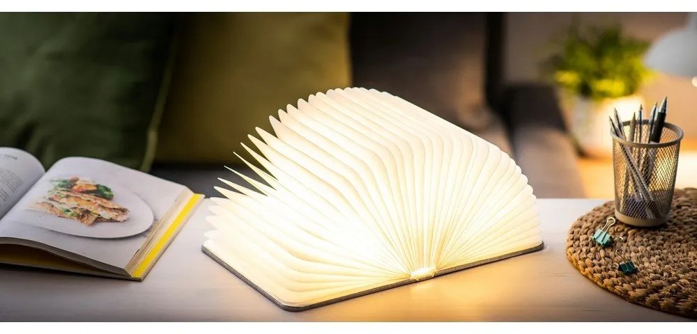 Sivá svetelná dekorácia na USB Booklight – Gingko
