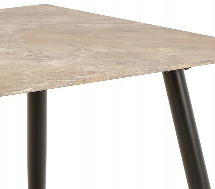 Jedálenský stôl Wicklow 140 cm hnedý mramor/čierny