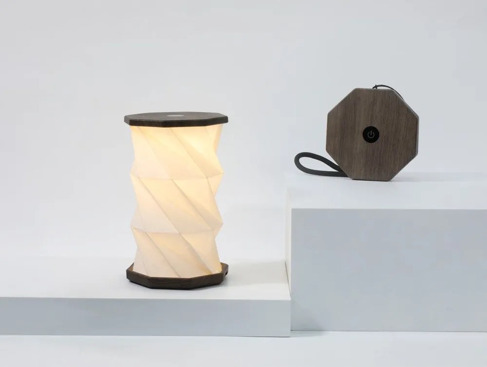Biela/sivá prenosná svetelná dekorácia na USB ø 8 cm Twist – Gingko