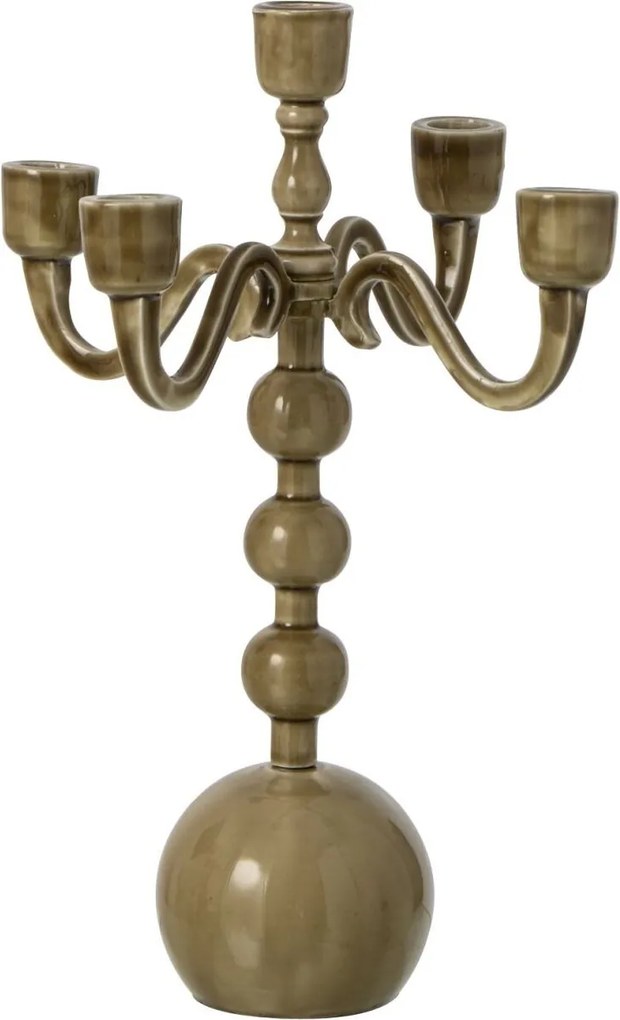 Olivový kovový svietnik 5 ramien Miot – 24*24*35 cm