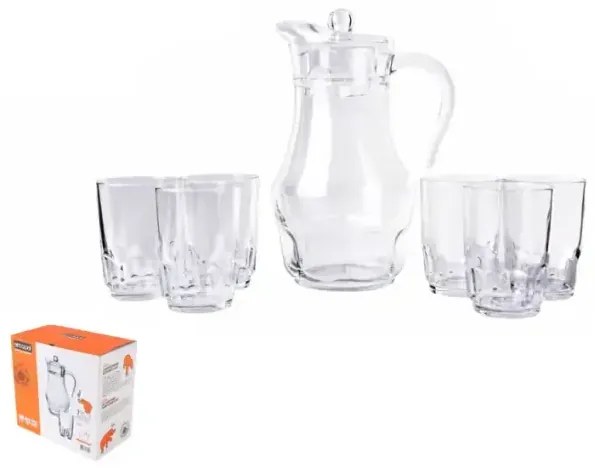 Džbán 1,8 l + 6x pohár 270 ml do 50°C ROC hrube sklo