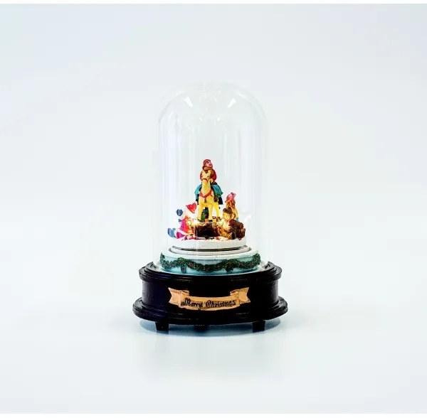 LED Vianočná pohyblivá dekorácia s hudbou 8xLED/3xAAA teplá biela