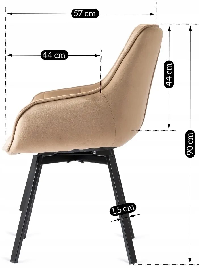 PROXIMA.store - Otočné jedálenské kreslo LUNA FARBA: hnedá