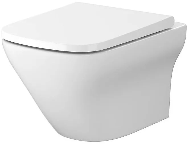 Cersanit Larga square Clean On, závesná wc misa 3/5 l + sedátko s pomalým zatváraním z duroplastu, biela, S701-473