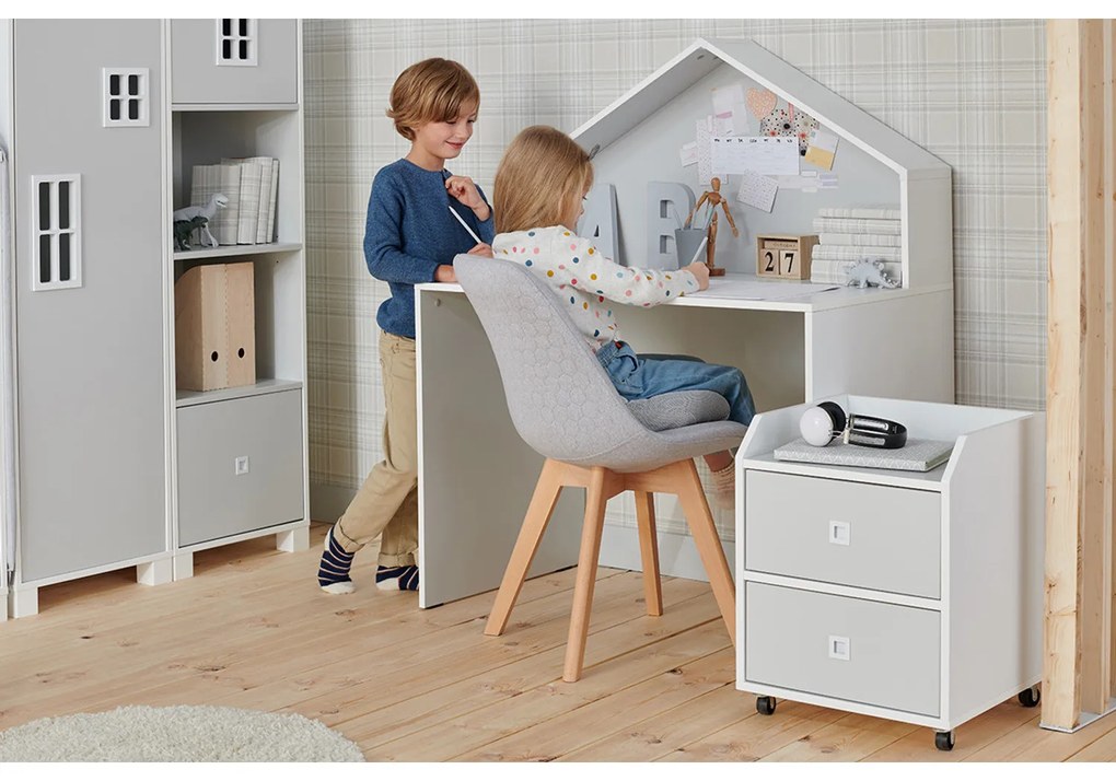 Komoda MIRUM 2SZ - biela/sivá