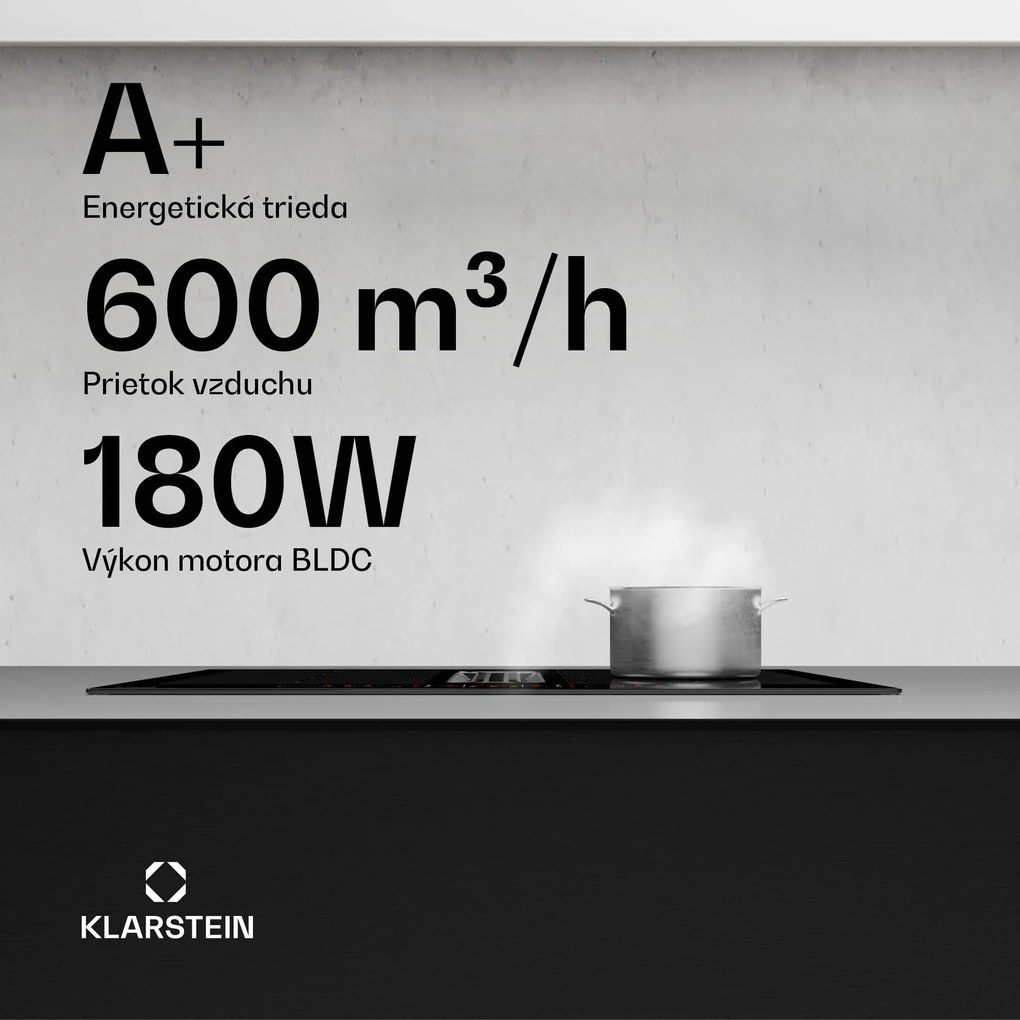 Klarstein AirJet FlexPro Down Air System, Indukčná doska + digestor, Flexi zóna, Booster