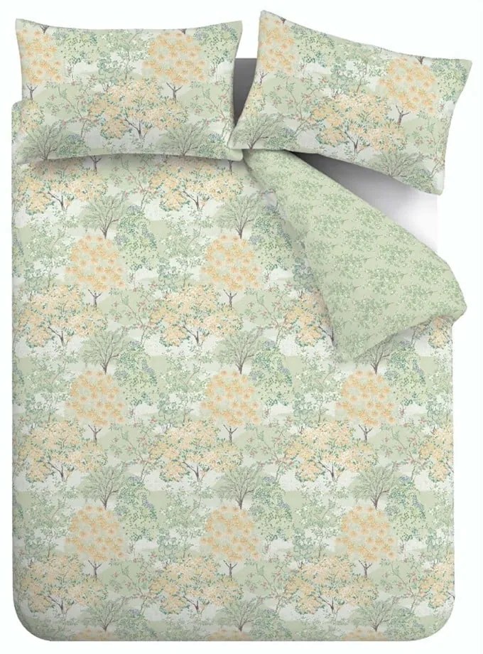 Zelené obliečky na dvojlôžko 200x200 cm Forest Blossom – Catherine Lansfield