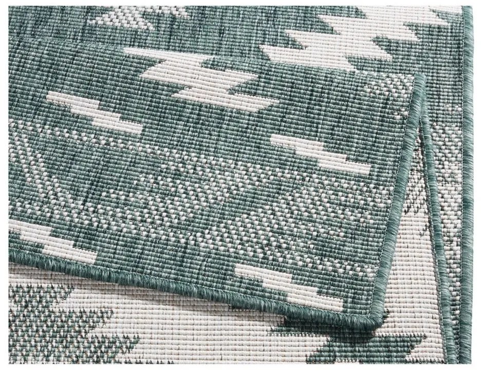 Zeleno-krémový vonkajší koberec NORTHRUGS Malibu, 250 x 80 cm