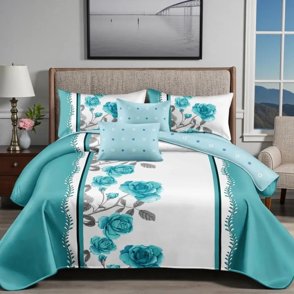 Obliečky HILDA TURQOISE 7-dielna sada 140x200 cm