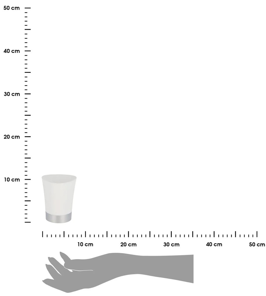 Kúpeľňový pohár Cuesta, biela/s chrómovými prvkami, 250 ml