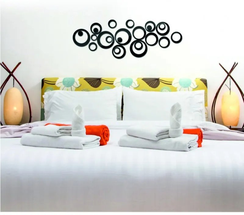 3D nálepky a samolepky, zrkadlové, farebné, dekoračné nálepky, SV000004B - Čierne kruhy HEU-