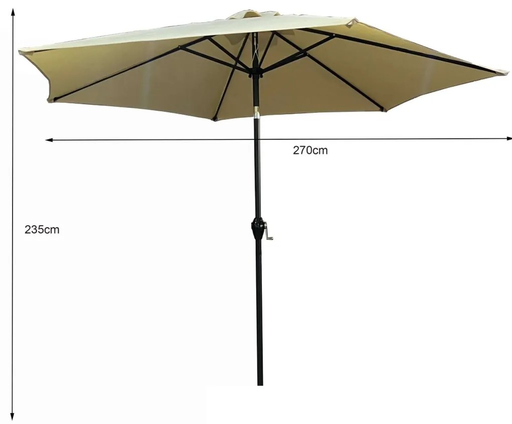 Záhradný slnečník ORIENT 270 cm béžový