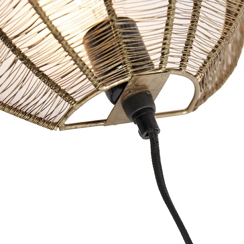 Priemyselná nástenná lampa bronzová s čiernou - Dong