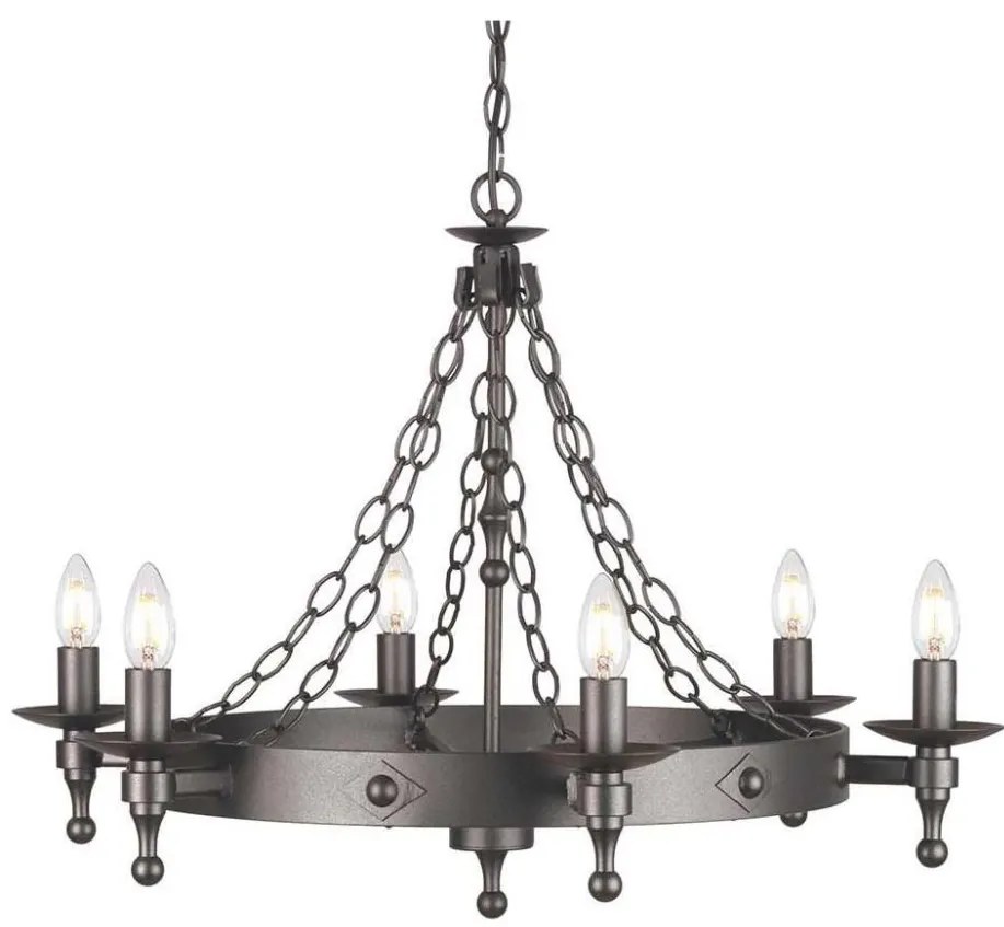 Elstead WR6-GRAPHITE - Luster na reťazi WARWICK 6xE14/60W/230V