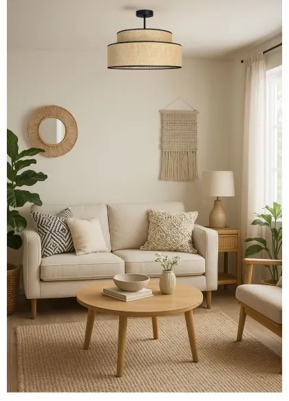 Prisadený luster BOHO 1xE27/60W/230V pr. 40 cm béžová