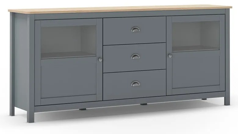 Komoda sivozelená z borovicového dreva 180x80x40 cm Misti – Marckeric