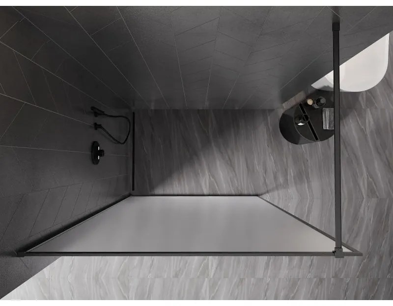 Mexen Kioto-F, sprchová zástena s rámom 70 x 202 cm, 8 mm sklo námraza, grafitový profil, 800-070-104-66-30