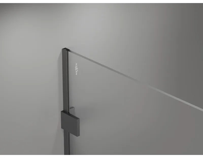 Mexen Lunar sprchová stena pravá 80 x 200 cm, 8mm číre sklo, brúsený grafit, 830-080-000-66-00-P