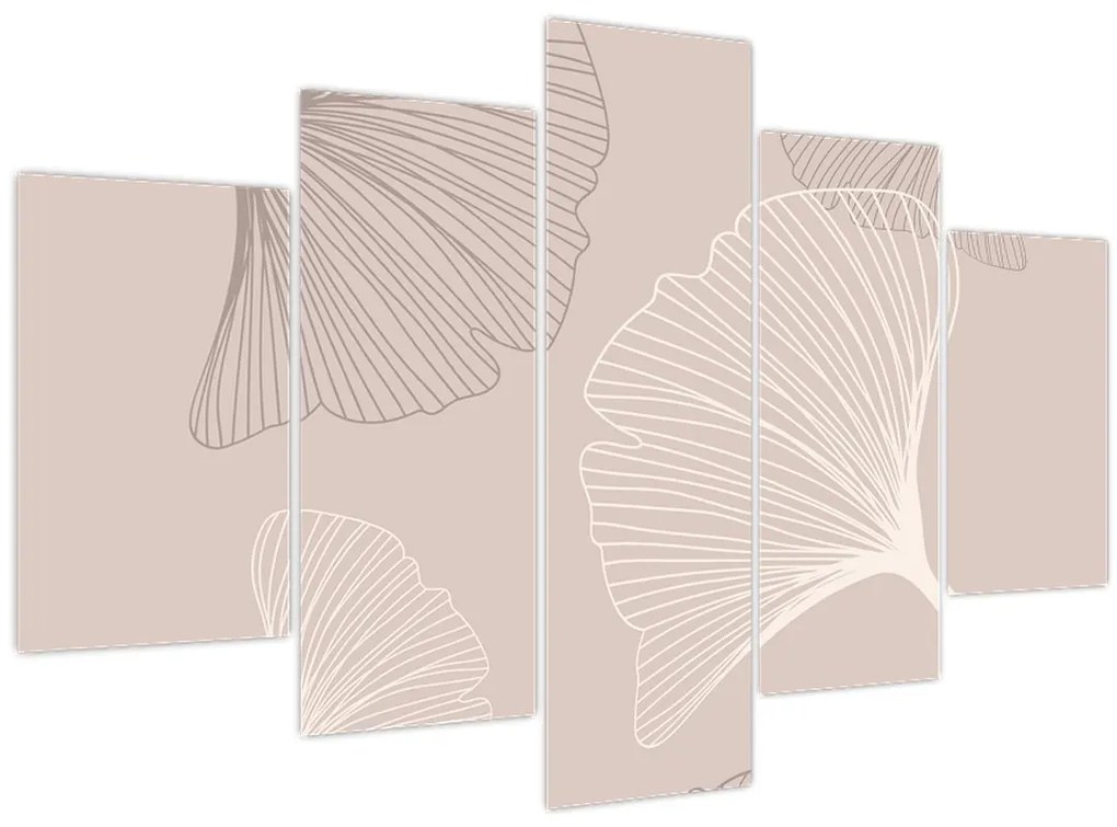 Obraz - Béžové listy N⁰6 (150x105 cm)