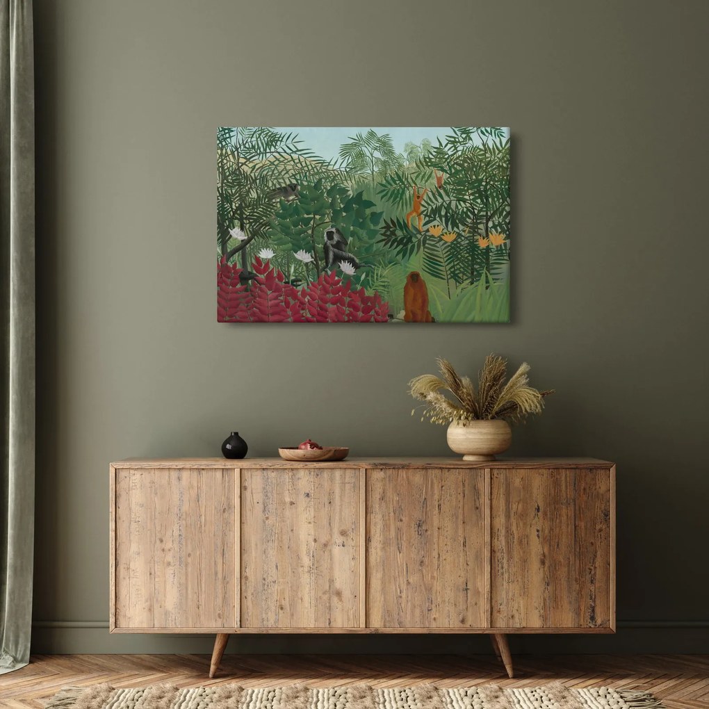 Obraz - Henri Rousseau, Tropical Forest with Monkeys, reprodukcia (90x60 cm)