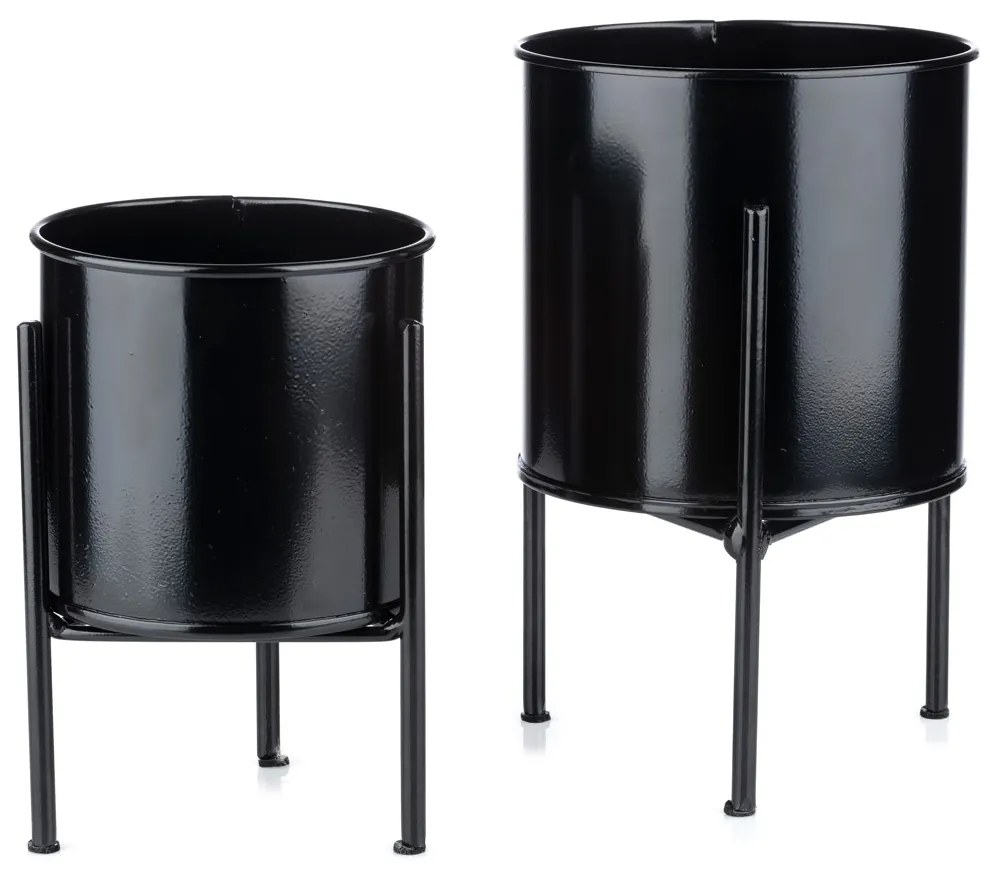 KOVOVÝ KVETINÁČ SO STOJANOM BLCK 19X13 CM ČIERNA