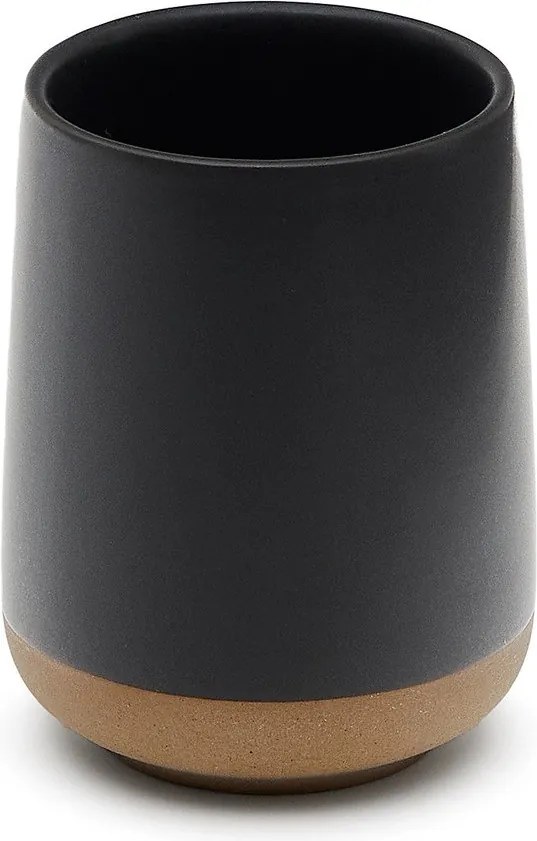 Tmavosivý keramický téglik na zubné kefky Silma – Kave Home