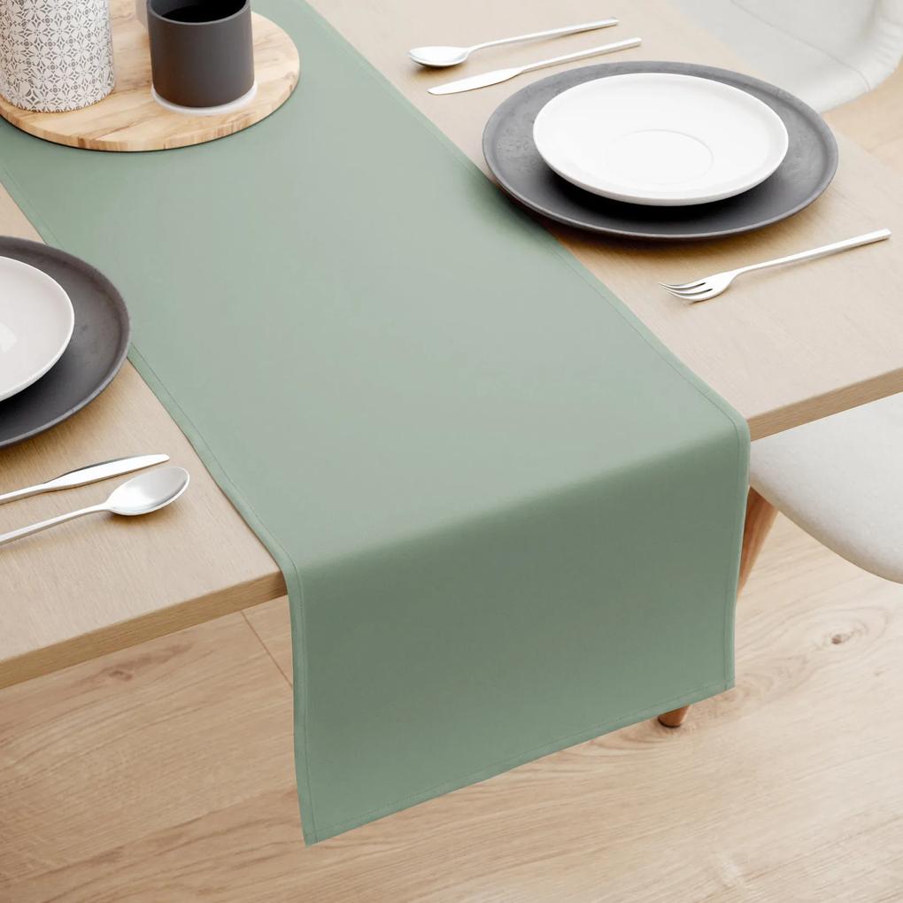 Goldea behúň na stôl 100% bavlnené plátno - šalvejovo zelený 20x140 cm
