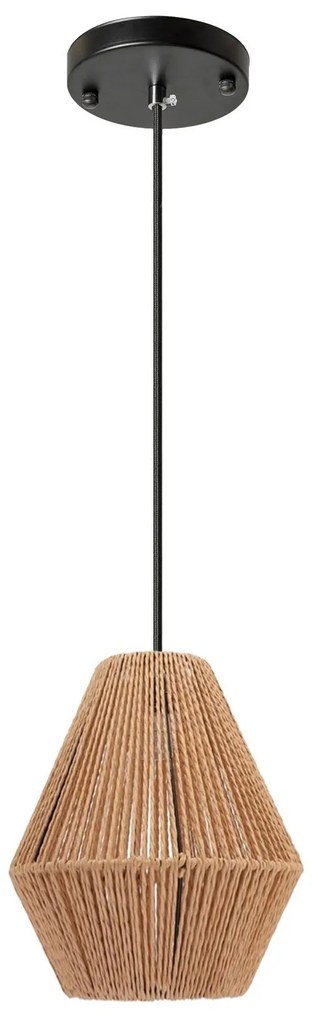 Závesná lampa La Belle Boho I čierna/hnedá