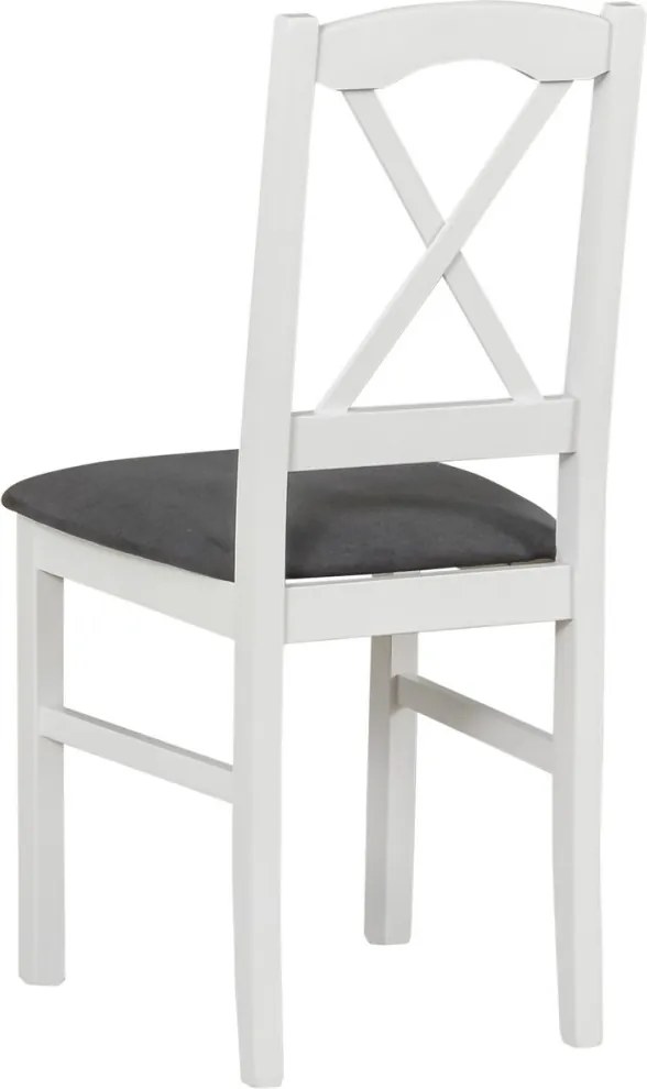 Jedálenská stolička Níla, biela/tmavo šedá látka