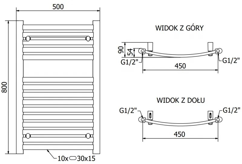 Mexen Helios, elektrické vykurovacie teleso 800x500 mm + vykurovacia tyč 300 W, chrómová, W103-0800-500-2300-01