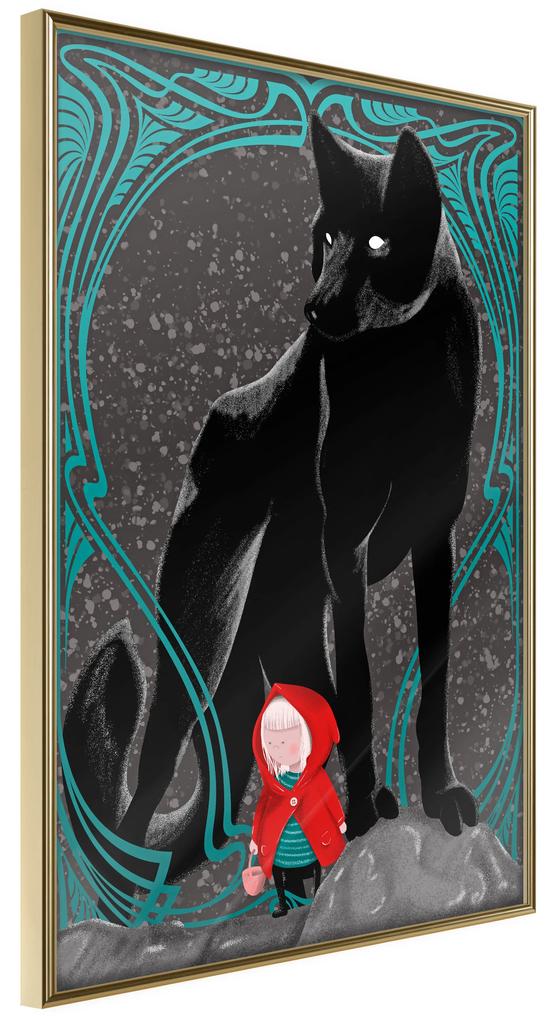 Artgeist Plagát - Red Riding Hood [Poster] Veľkosť: 30x45, Verzia: Čierny rám s passe-partout