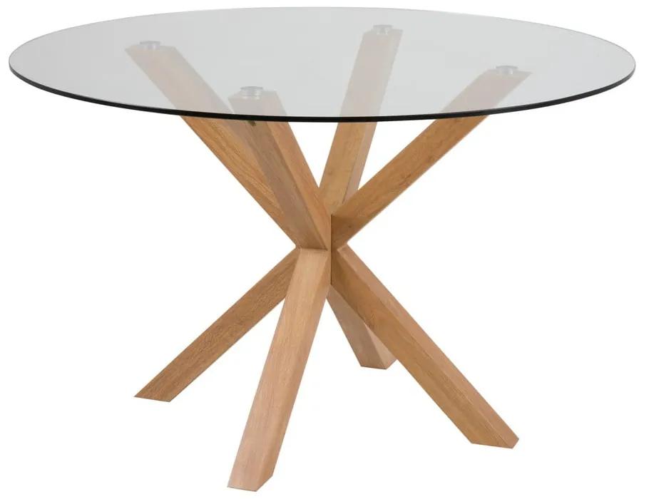 Jedálenský stôl so sklenenou doskou Actona Heaven, ⌀ 119 cm