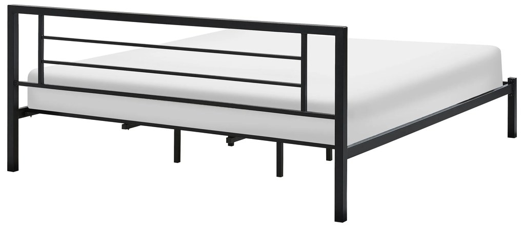 Kovová čierna posteľ s rámom CUSSET 180x200 cm Beliani
