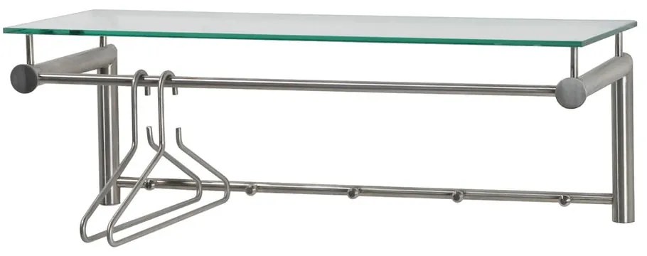 Kovový nástenný vešiak v striebornej farbe s poličkou 79 cm Suza – Spinder Design