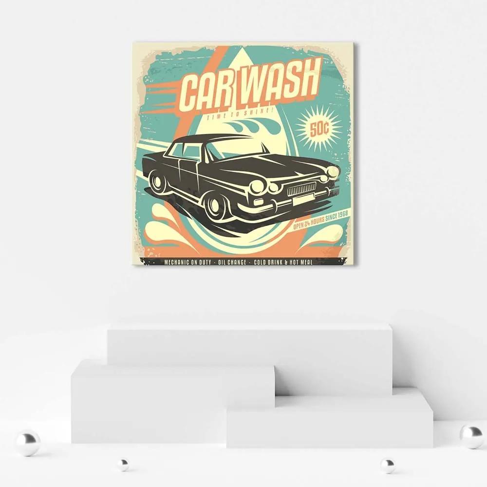 Gario Obraz na plátne Retro znak umývačky áut Rozmery: 30 x 30 cm
