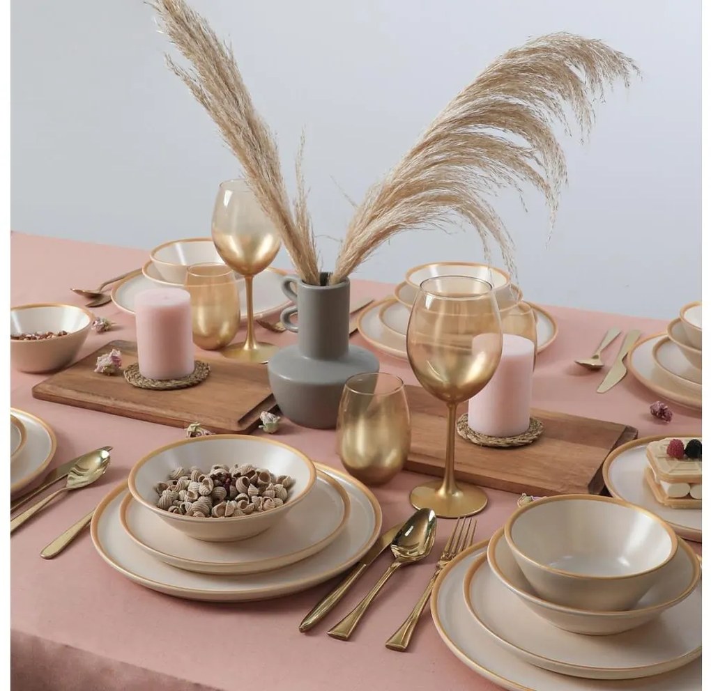 Jedálenská súprava 24 ks béžová/keramika